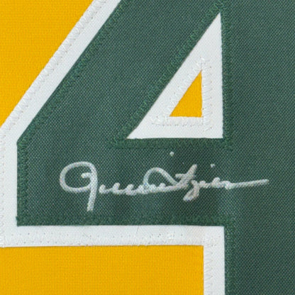 Framed Autographed Rollie Fingers 35x39 Oakland Yellow Baseball Jersey JSA COA | Certified Authentic Signed Memorabilia | vintageantiquesgifts.com