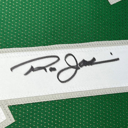 Autographed Green Mesh Sports Jersey from Signed JAWORSKI 7 with photos for wall display