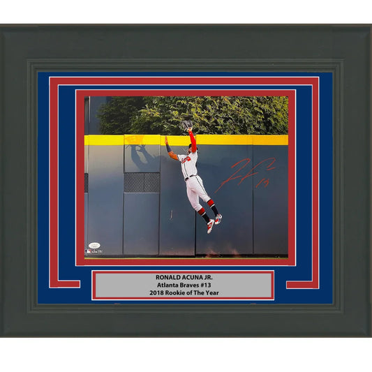 Framed Autographed Ronald Acuna Jr. Atlanta Braves 16x20 Baseball Photo JSA COA | Hall of Fame Sports Memorabilia | vintageantiquesgifts.com