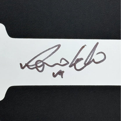 Framed Ronaldo Nazario signed black ink label on Real Madrid jersey Beckett COA
