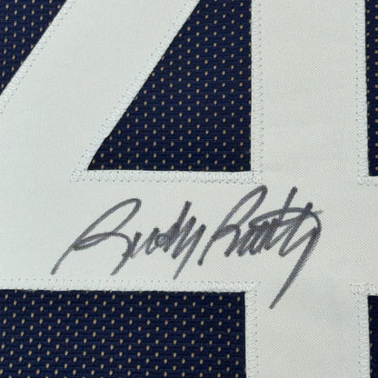 Autographed sports jersey with number 4, professionally framed for your man cave with 5x7 photos