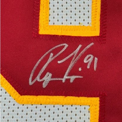 Framed Autographed Ryan Kerrigan 35x39 Washington White Football Jersey JSA COA | Certified Authentic Signed Memorabilia | vintageantiquesgifts.com