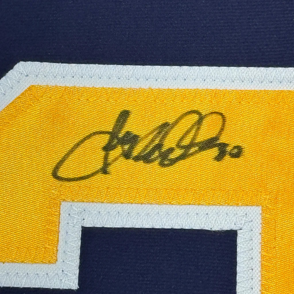 Framed Autographed Ryan Miller 35x39 Buffalo Blue Hockey Jersey JSA COA | Certified Authentic Signed Memorabilia | vintageantiquesgifts.com