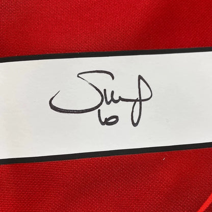 Framed Autographed Sadio Mane 35x39 Liverpool Red Soccer Jersey Beckett BAS COA | Certified Authentic Signed Memorabilia | vintageantiquesgifts.com