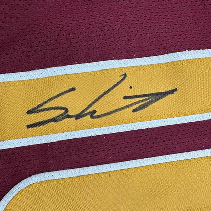 Framed autographed Sam Leavitt Arizona State maroon mesh jersey Beckett BAS COA