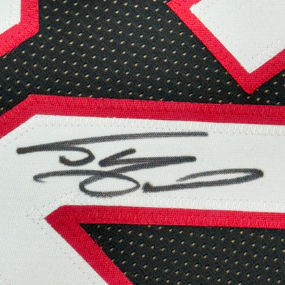Framed Autographed Shaquille Shaq O'Neal 35x39 Miami Black Basketball Jersey Beckett BAS COA | Certified Authentic Signed Memorabilia | vintageantiquesgifts.com