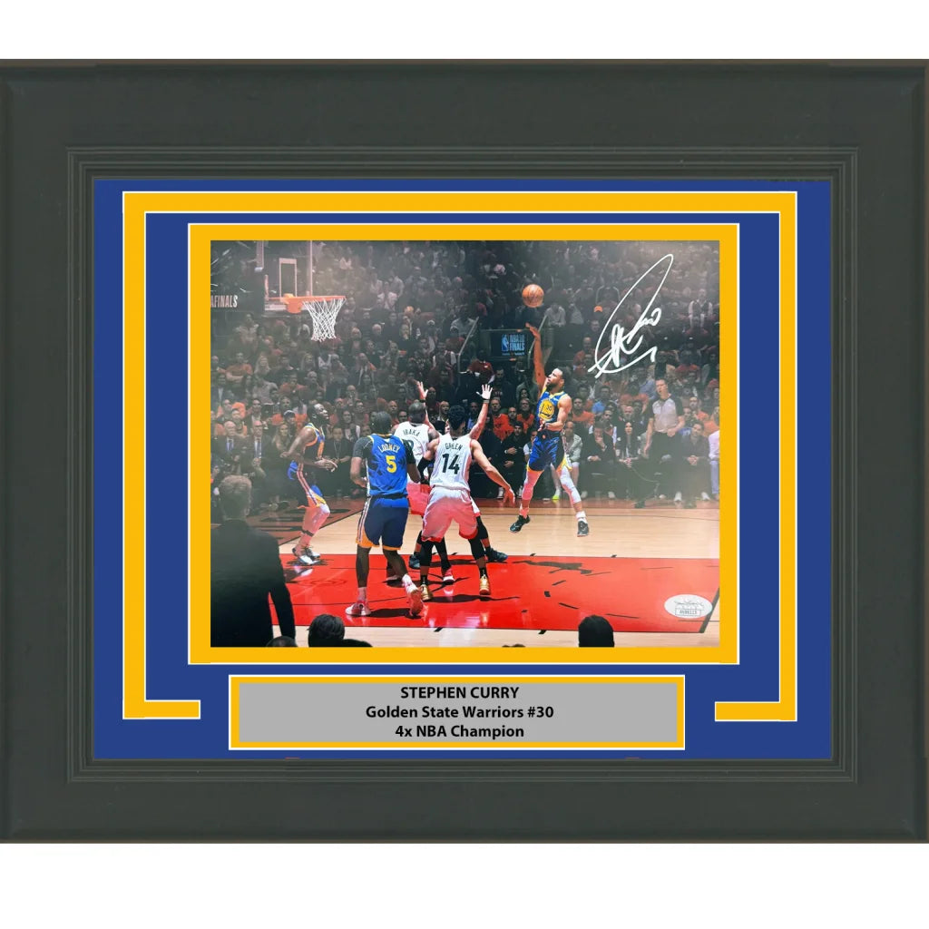 Framed Autographed/Signed Stephen Steph Curry Golden State Warriors 8x10 Basketball Photo JSA COA