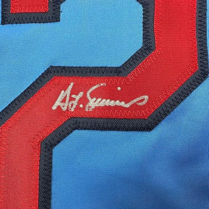 Framed Autographed Ted Simmons 35x39 St. Louis Blue Baseball Jersey JSA COA | Certified Authentic Signed Memorabilia | vintageantiquesgifts.com