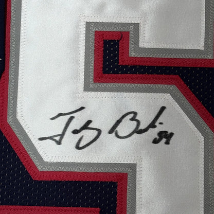 Framed autographed Tedy Bruschi New England Patriots number 5 jersey JSA COA