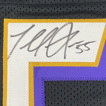 Framed Autographed Terrell Suggs 35x39 Baltimore Black Football Jersey JSA COA | Certified Authentic Signed Memorabilia | vintageantiquesgifts.com