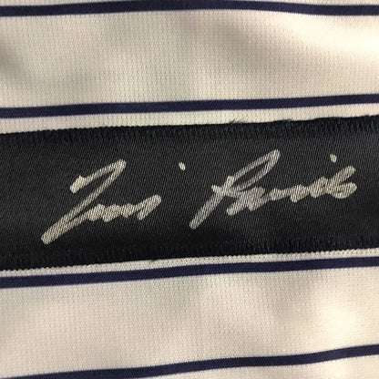 Zara woven label on Framed Tim Raines Signed Pinstripe Jersey