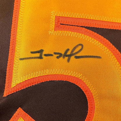 Orange and brown Tony Gwynn Padres jersey with a black autograph and action photos