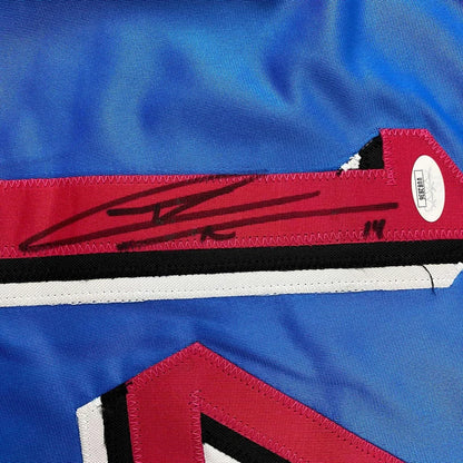 Framed Autographed Tyler Herro 35x39 Miami Blue Vice City Basketball Jersey JSA COA | Certified Authentic Signed Memorabilia | vintageantiquesgifts.com