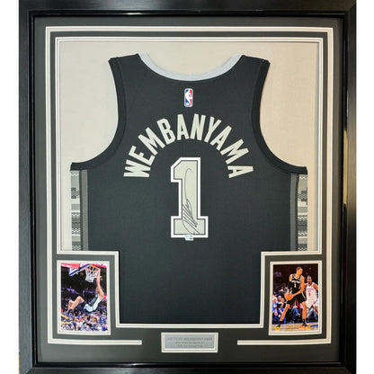 Professionally framed Victor Wembanyama San Antonio Spurs jersey for your man cave display