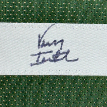 Framed Autographed Vinny Testaverde 35x39 New York Green Football Jersey JSA COA | Certified Authentic Signed Memorabilia | vintageantiquesgifts.com