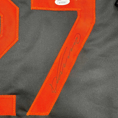Framed autographed Vladimir Guerrero orange 7 on dark gray Baltimore jersey