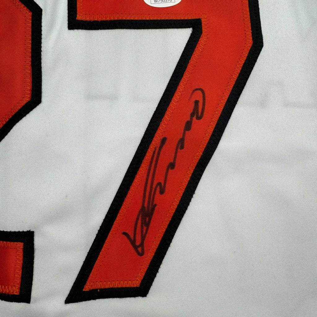 Framed Autographed Vladimir Guerrero 35x39 Baltimore White Baseball Jersey JSA COA | Certified Authentic Signed Memorabilia | vintageantiquesgifts.com