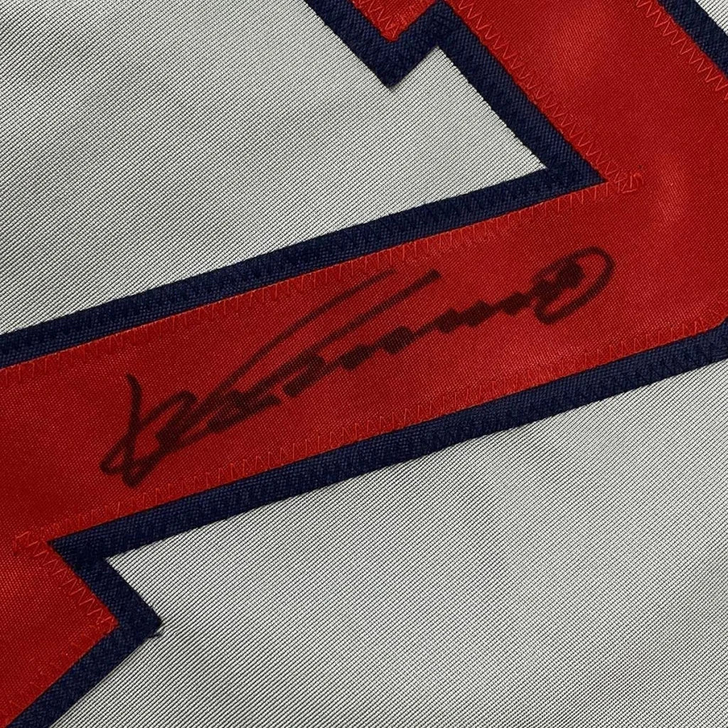 Framed Autographed Vladimir Vlad Guerrero 35x39 Los Angeles LA Anaheim Grey Baseball Jersey JSA COA | Certified Authentic Signed Memorabilia | vintageantiquesgifts.com