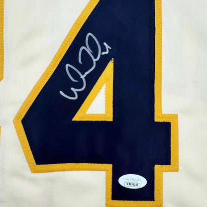 Autographed William Contreras memorabilia jersey with number 4 in professionally framed collectibles