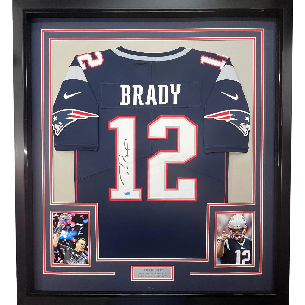 Framed Custom Jersey 35x39 Professionally Framed & Matted Deluxe Framing with Photos | Authenticated Signed Sports Jersey | vintageantiquesgifts.com