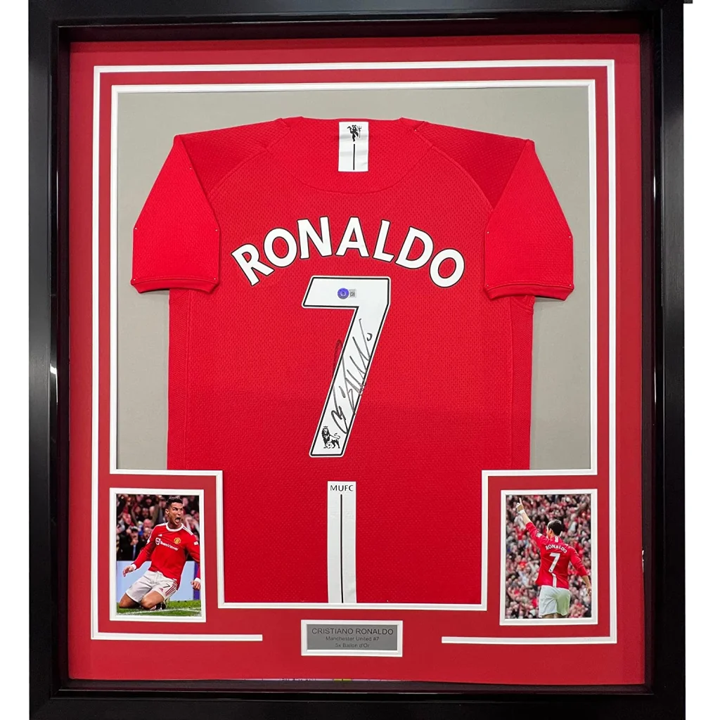 Framed Custom Jersey 35x39 Professionally Framed & Matted Deluxe Framing with Photos | Authenticated Signed Sports Jersey | vintageantiquesgifts.com