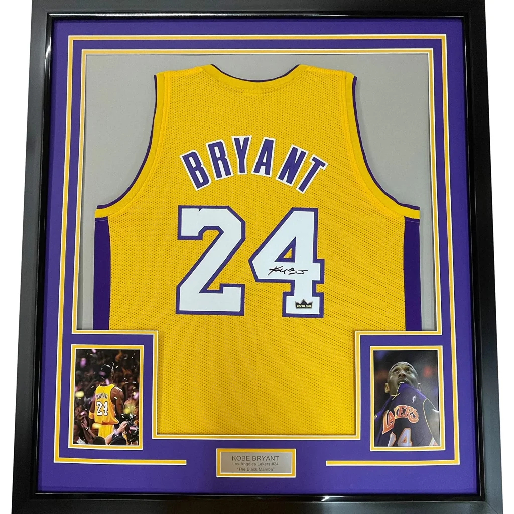 Framed Custom Jersey 35x39 Professionally Framed & Matted Deluxe Framing with Photos | Authenticated Signed Sports Jersey | vintageantiquesgifts.com