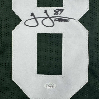 Green Bay Packers James Jones signed green jersey with white 89 number and black signature