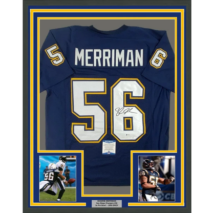 Framed LaDainian Tomlinson Chargers jersey with autograph and player photos for fans