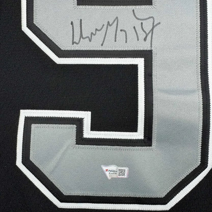 Black and grey Kings jersey with white outline from Framed Wayne Gretzky autographed jersey collection