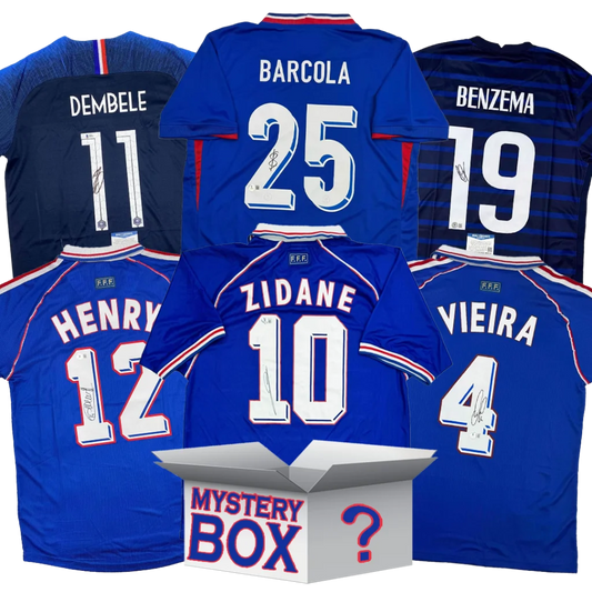 France Soccer Autographed Jersey Mystery Box with PSA JSA or Beckett COA | Hall of Fame Sports Memorabilia | vintageantiquesgifts.com