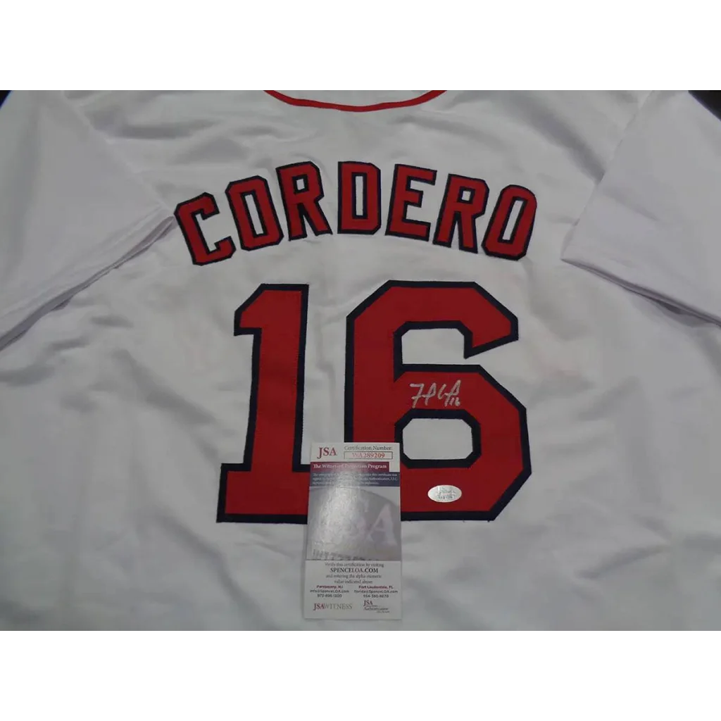 White Red Sox custom baseball style jersey signed by Franchy Cordero for fans