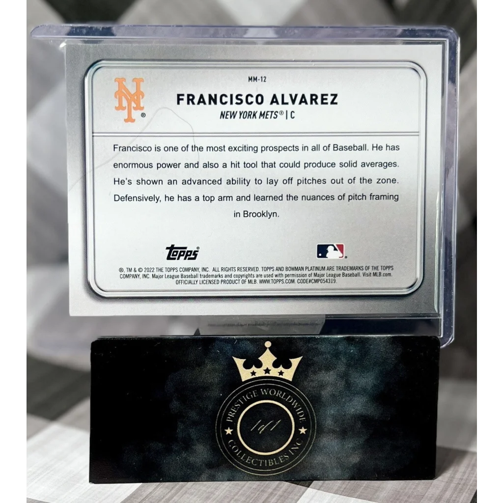 2019 Topps Francisco Alvarez silver coin card from Prestige Worldwide collectibles