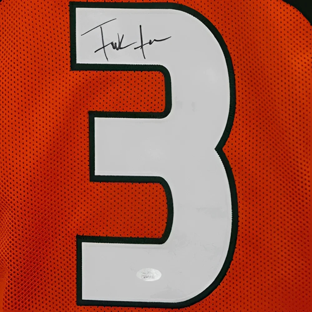 Frank Gore autographed Miami Hurricanes orange jersey with number 3