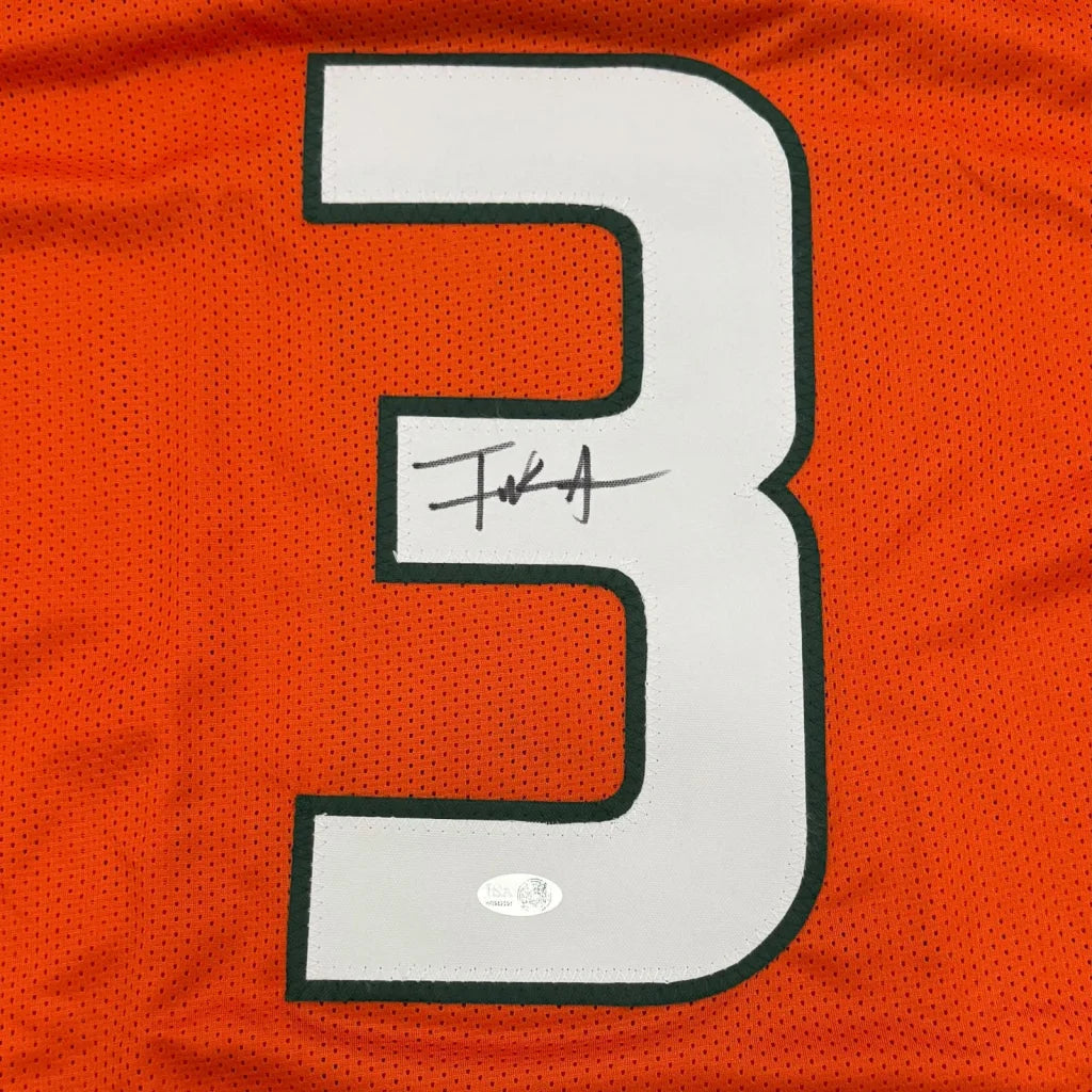 Frank Gore autographed Miami Hurricanes orange #3 jersey back