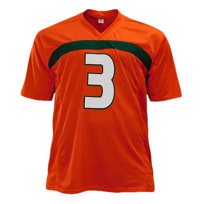 Frank Gore autographed Miami Hurricanes jersey with orange design and number 3