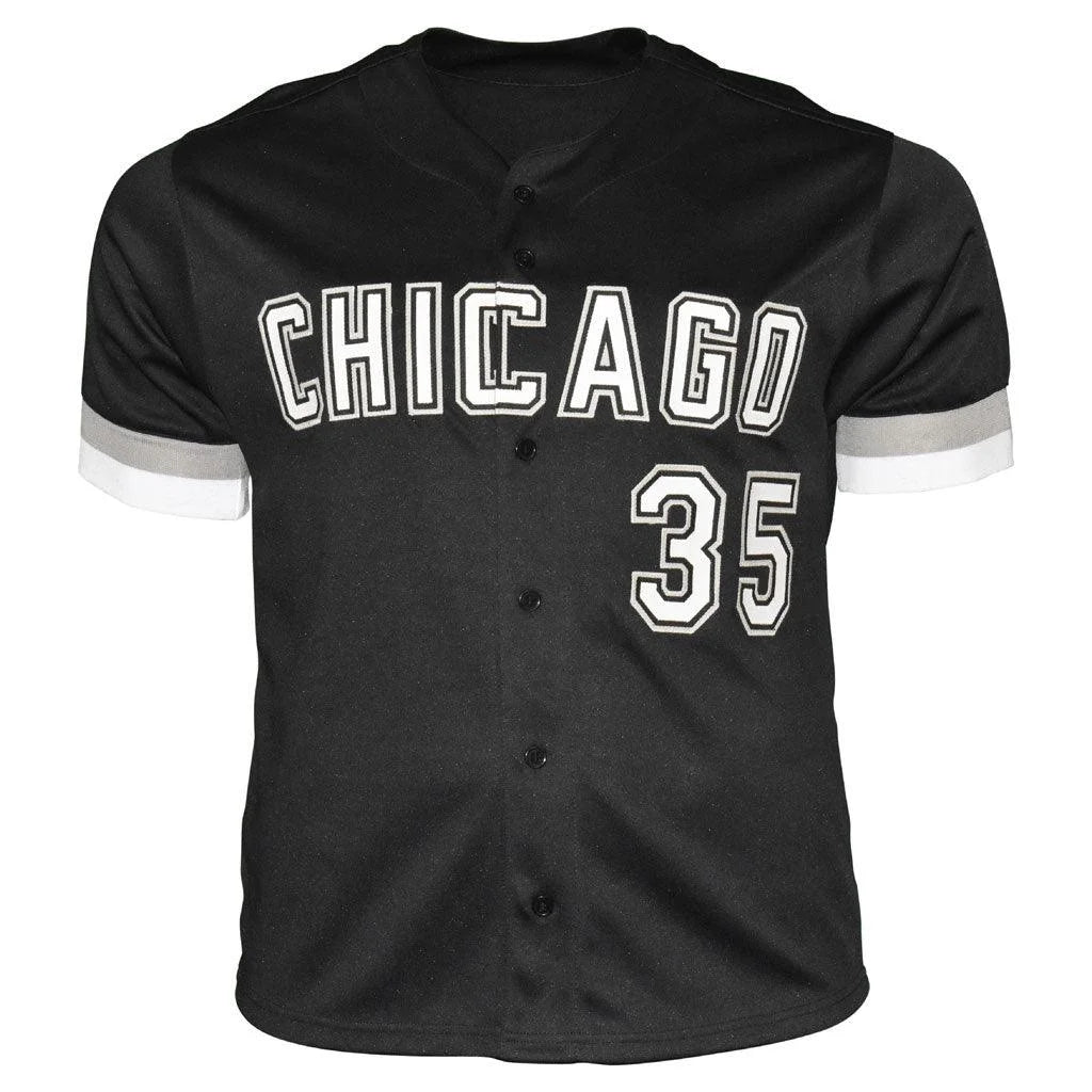 Frank Thomas autographed black Chicago #35 custom jersey with JSA