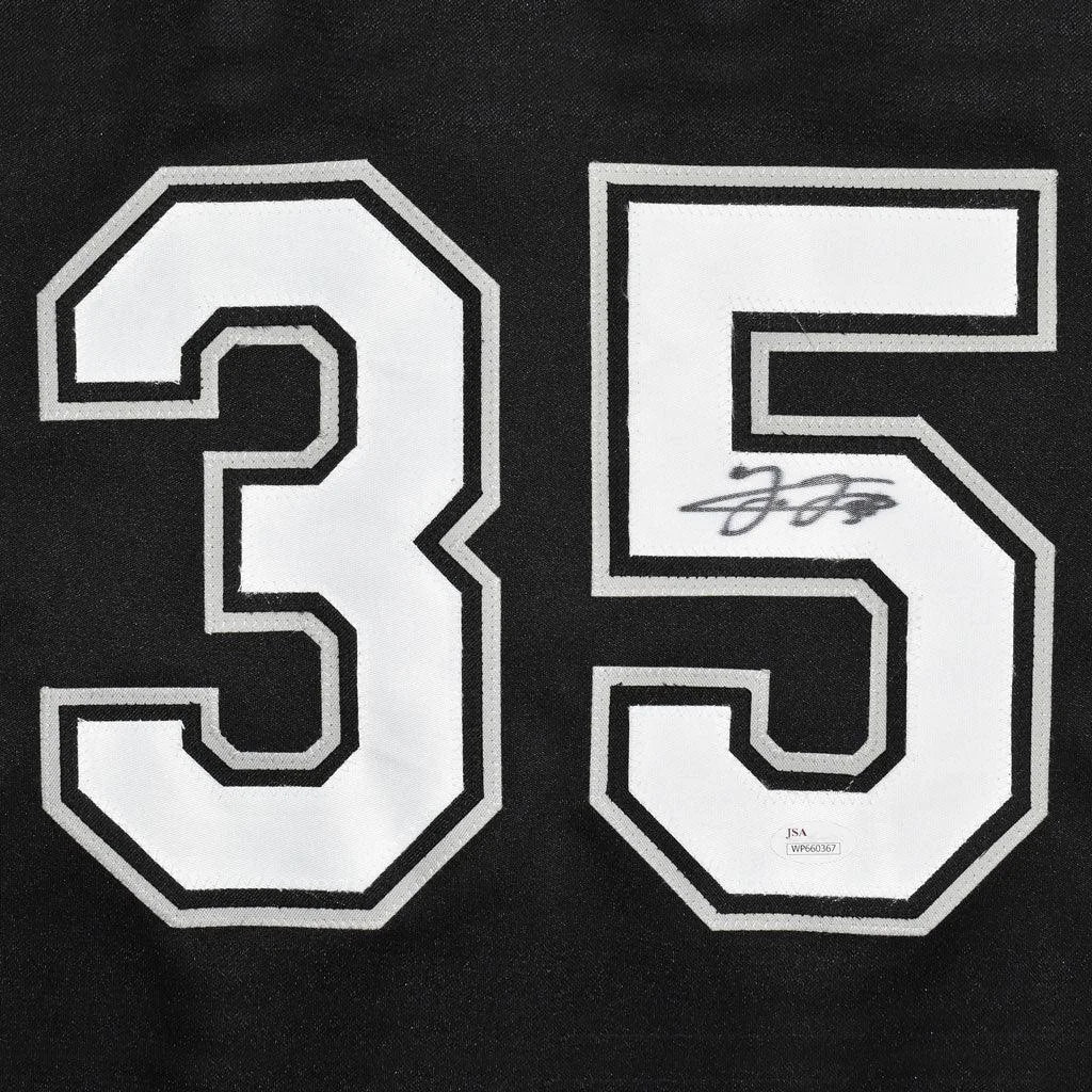 Frank Thomas autographed black Chicago jersey with white 35 numerals