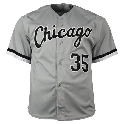Frank Thomas autographed Chicago grey #35 custom jersey