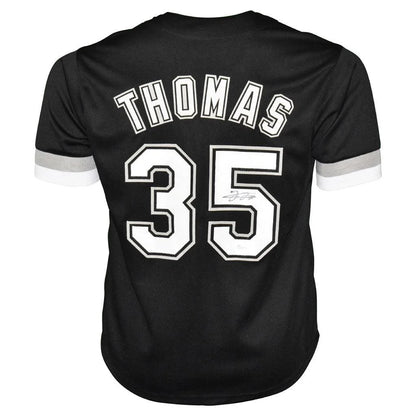 Frank Thomas autographed black basketball jersey with Thomas 35