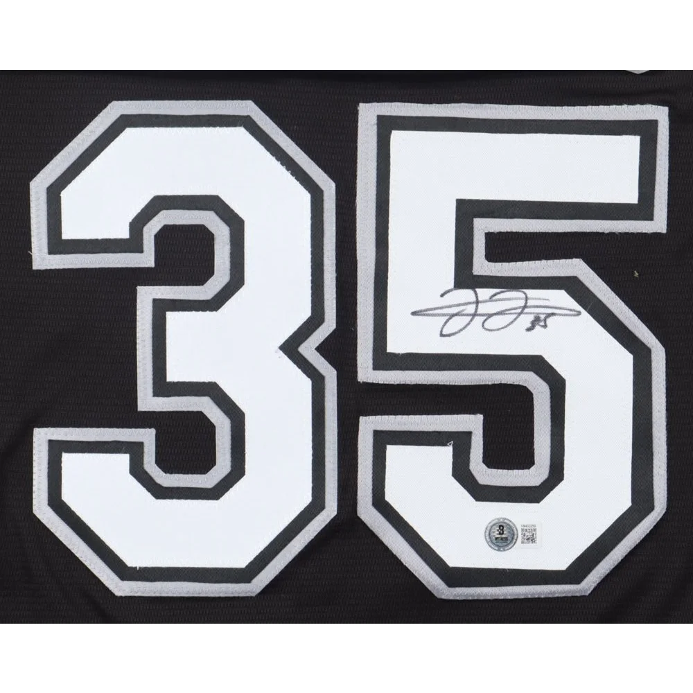 Frank Thomas Signed Nike Black Sox Jersey with white and grey 35 number and signature