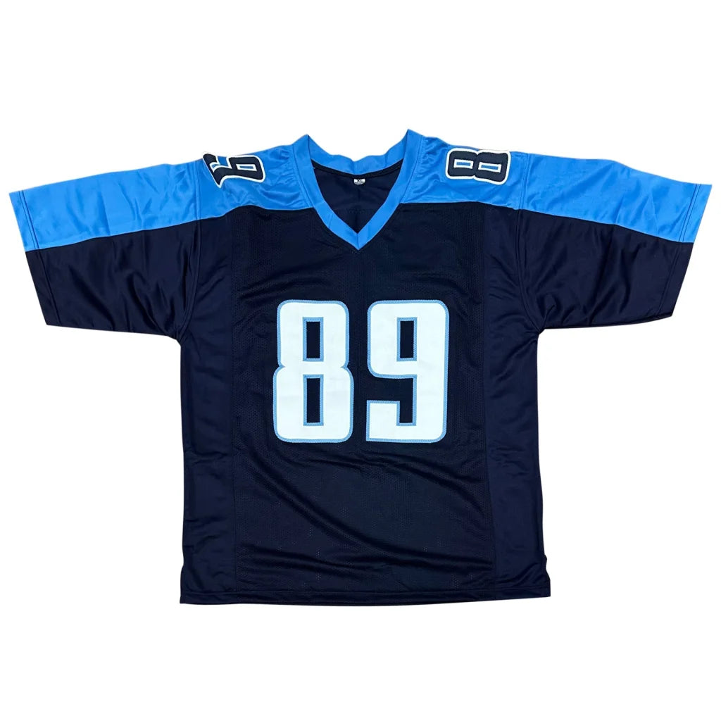 Frank Wycheck autographed Tennessee jersey 89 in navy blue