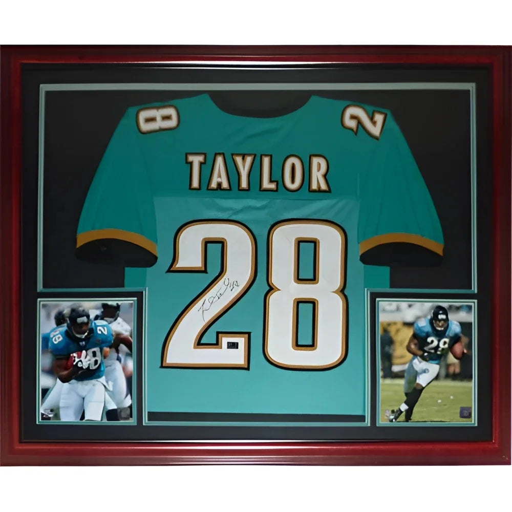 Fred Taylor autographed deluxe framed jersey Jacksonville Jaguars