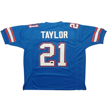 Fred Taylor autographed Florida Gators blue jersey with Taylor 21