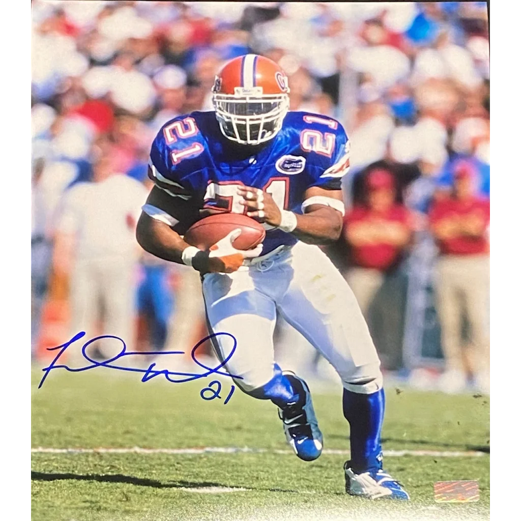 Fred Taylor autographed Florida Gators 8x10 photo of jersey number 21