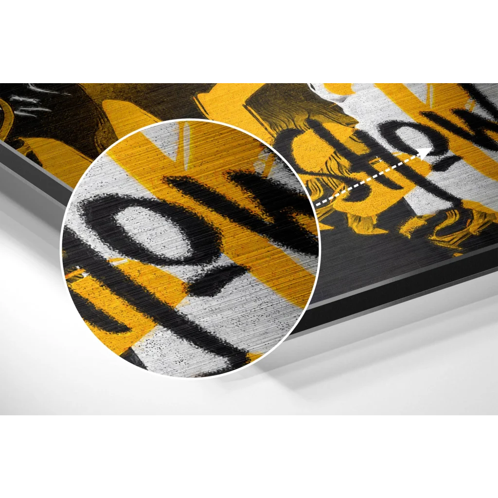 Freddie Mercury graffiti art on brushed aluminium dibond