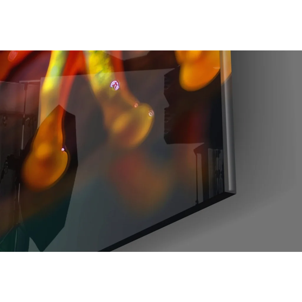 Iridescent red eyed tree frog glass wall art canvas print