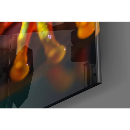 Iridescent red eyed tree frog glass wall art canvas print