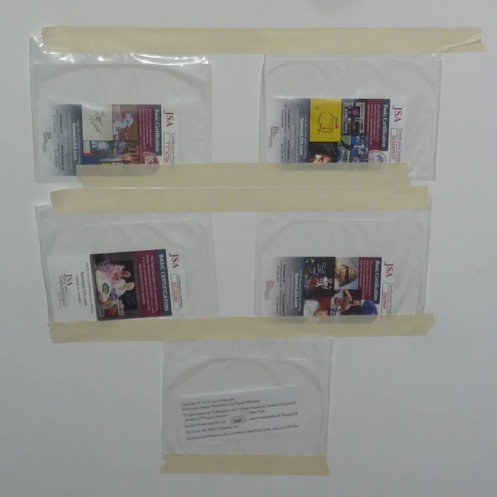 Deluxe framed Frozen movie poster with cast autographs in clear protective sleeves with JSA labels