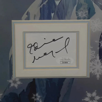 Signed Frozen movie poster by Idina Menzel in silver frame