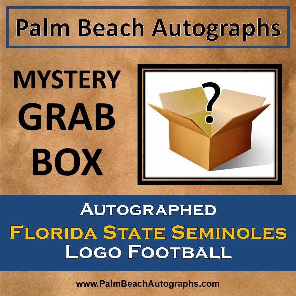 FSU Seminoles mystery grab box with autographed football and question mark